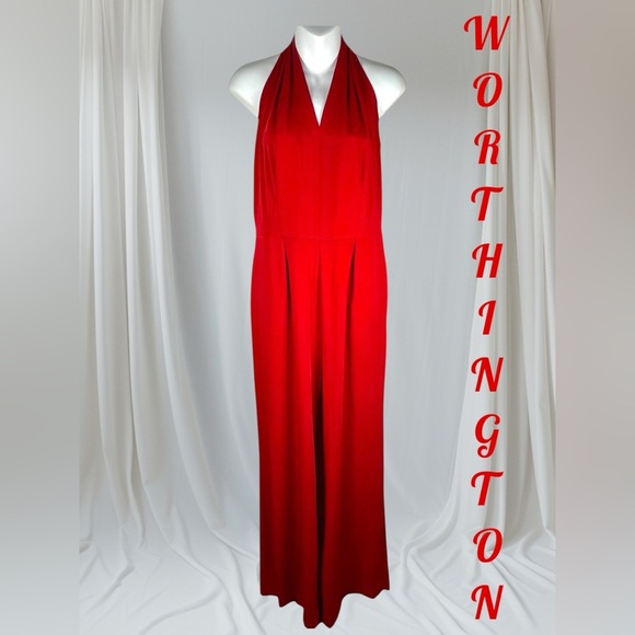 Worthington | Red Halter Neck Jumpsuit - Picture 1 of 5